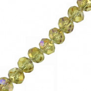 Top Glasfacett rondellen Perlen 8x6mm Honey yellow ab